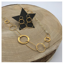 CONJUNTO PLATA Y ORO AROS Y...