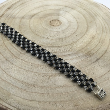 PULSERA CRISTAL DAMAS NEGRO