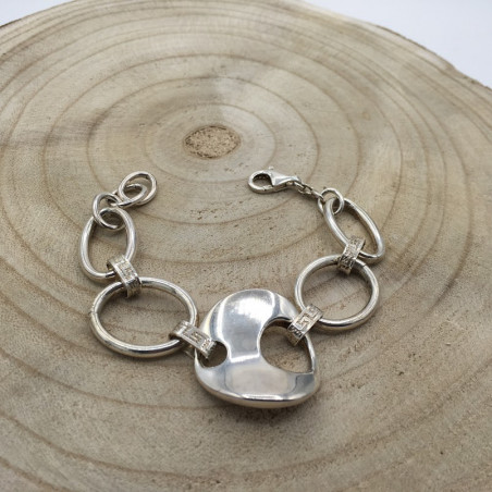 PULSERA PLATA DE LEY CIRCULO GRANDE