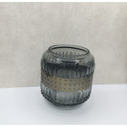 JARRÓN CRISTAL GRIS