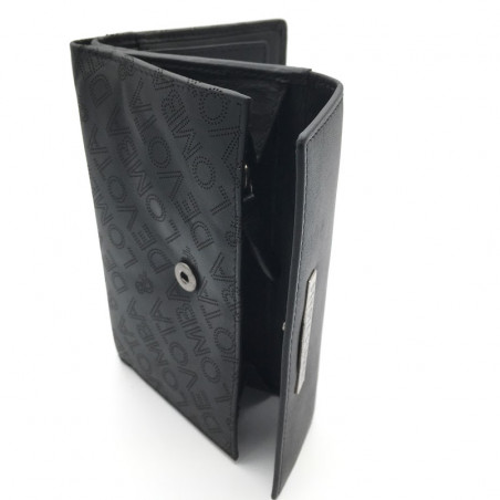 BILLETRO DEVOTA & LOMBA GINEBRA PIEL NEGRO 15CM.