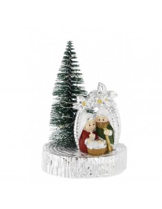 PESEBRE  TRONCO PINOS LUZ