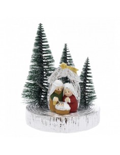 PESEBRE TRONCO PINOS LUZ