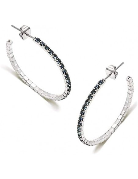 PENDIENTES AROS PERTEGAZ KYLIE CIRCONITAS AZUL OSCURO