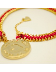 PULSERA HILOS Y MONEDA...