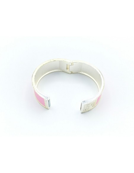 PULSERA BRAZALETE METAL POLIPIEL ROSA