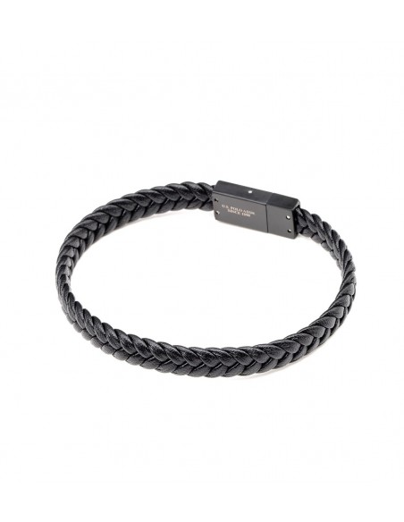 PULSERA CUERO TRENZADO NEGRA U.S.POLO ASSN