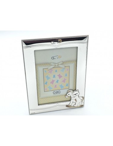 PORTAFOTOS PLATA CABALLITO OSO BEIGE