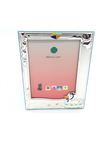 PORTAFOTOS PLATA PATOS AZUL